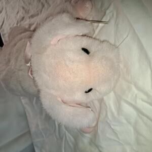 Pink Ty Beanie Baby Plush Dog with Ribbon Bow